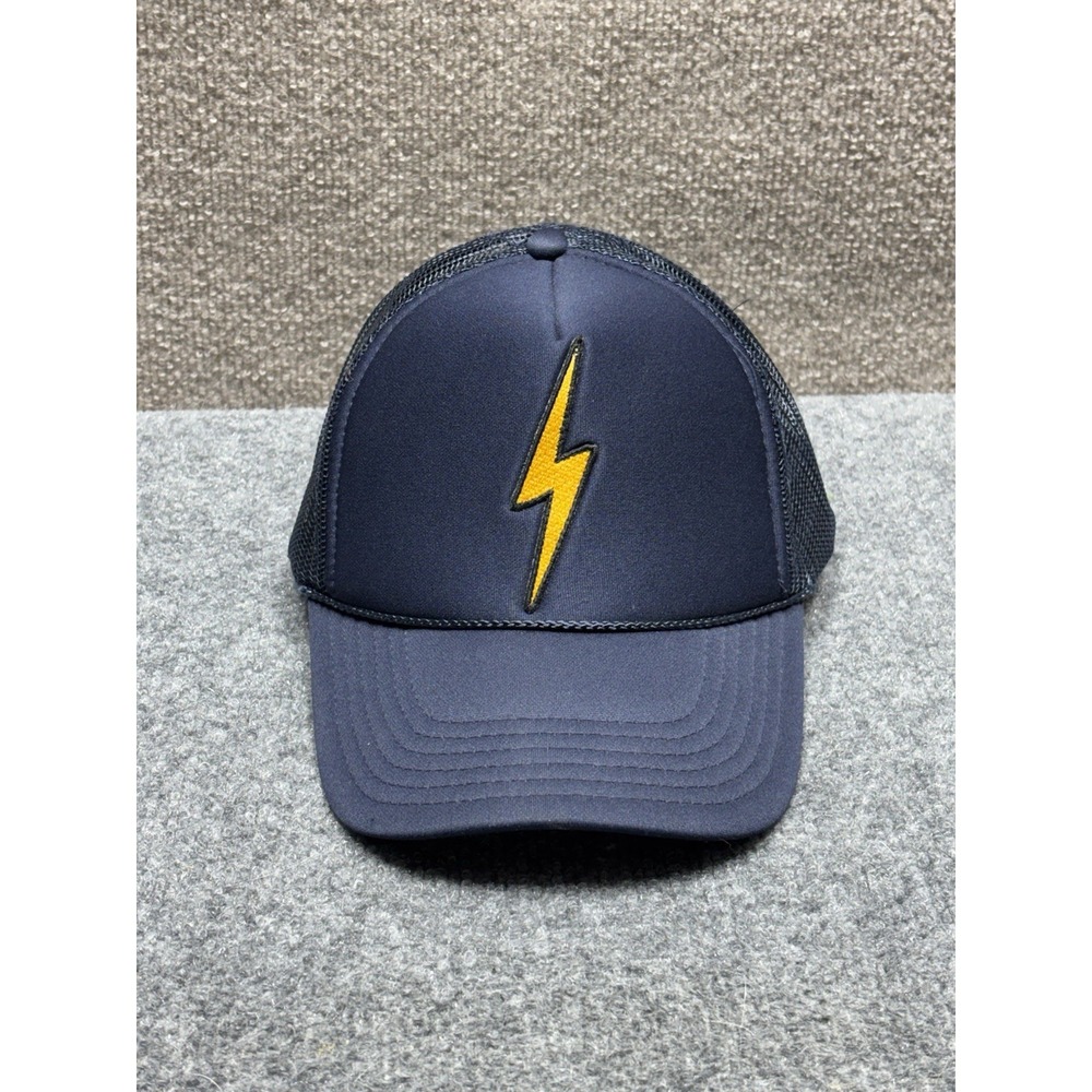 Aviator Nation Lightning Bolt Hat Snap Back Unisex Blue Mesh Trucker Rope Otto